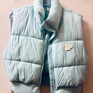 Blue 'PINK' Victoria Secret Sleeveless Puffer Jacket